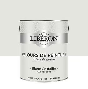 Peinture murs, plafonds et boiseries Velours de peinture blanc cristallin Libéron 2,5L