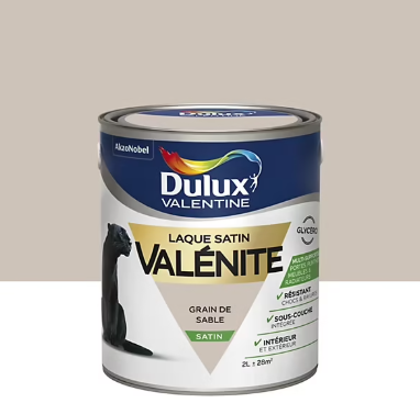 Laque boiseries et métal Valénite Dulux Valentine satin beige grain de sable 2L