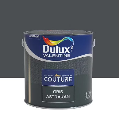 Peinture murs et boiseries Couture de Dulux Valentine satin velours gris astrakan 2L