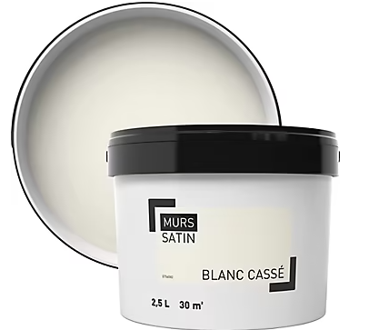Peinture murale blanc cassé satin 2,5L