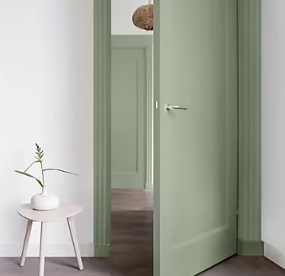 Peinture couleur murs, boiseries et radiateurs Crème de couleur Dulux Valentine vert saule satin 2,5L