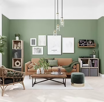 Peinture intérieure couleur murs, boiseries et radiateurs GoodHome satin limerick vert 2.5L