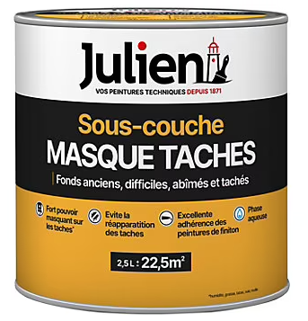 Sous-couche Masque Taches pour murs et plafonds toutes pièces Julien Mat Blanc 2,5L