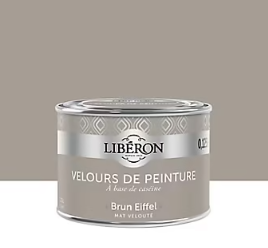 Testeur peinture murs, plafonds et boiseries Velours peinture marron brun eiffel Libéron 125 ml