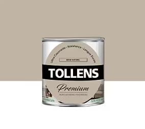 Peinture Tollens premium murs, boiseries et radiateurs beige naturel satin 0,75L