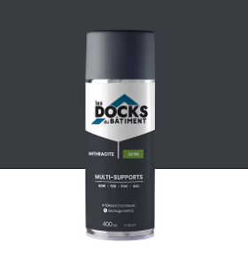 Peinture aérosol multi-supports Les Docks du bâtiment satin anthracite gris 400ml