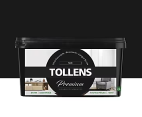 Peinture Tollens premium murs, boiseries et radiateurs noir satin 2,5L