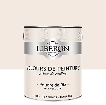 Peinture murs, plafonds et boiseries Velours de peinture blanc poudre de riz Libéron 2,5L