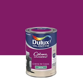 Peinture couleur murs, boiseries et radiateurs Crème de couleur Dulux Valentine crème de cassis satin 1,25L