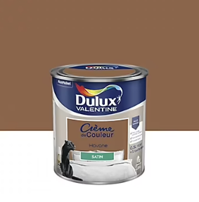 Peinture Crème de Couleur Dulux Valentine satin havane 0,5L