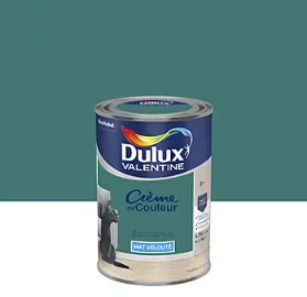 Peinture couleur murs, boiseries et radiateurs Crème de couleur Dulux Valentine vert eucalyptus mat 1,25L