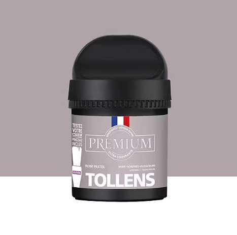 Peinture Tollens premium murs, boiseries et radiateurs rose pastel velours 50ml