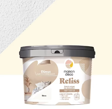 Enduit coloré de rénovation mat nuancé Maison Déco Reliss blanc 15KG