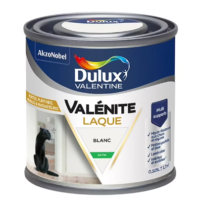 Laque Valénite Dulux Valentine Acrylique satin blanc 125ml