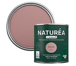 Peinture murs et boiseries Naturéa par GoodHome vieux rose velours 0.5L