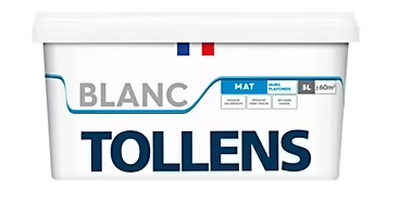 Peinture Tollens murs et plafonds mat blanc 5L