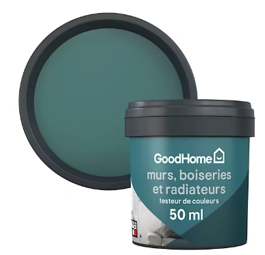 Testeur peinture résistante murs, boiseries et métal GoodHome vert Milltown mat 50ml