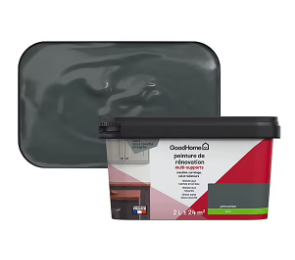 Peinture de rénovation GoodHome multi-supports satin gris Princeton 2L