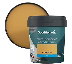 Peinture résistante murs, boiseries et métal GoodHome jaune Chueca mat 0,75L