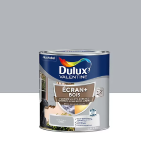 Peinture extérieure Ecran+ bois Dulux Valentine satin gris franc 500 ml