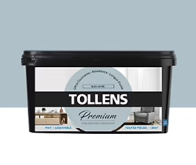 Peinture Tollens premium murs, boiseries et radiateurs bleu givré mat 2,5L