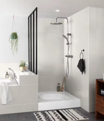 Peinture de rénovation faïence et meuble de salle de bain V33 blanc voile de coton satin 2L