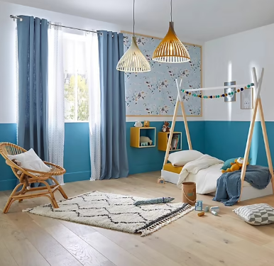 Peinture résistante murs, boiseries et métal GoodHome bleu Nice satin 0,75L