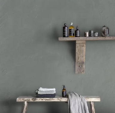 Enduit de rénovation coloré effet béton brut Maison Déco Reliss vert kaki 15kg