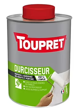 Enduit de traitement durcisseur de mur intérieur et extérieur transparent 1 L Toupret