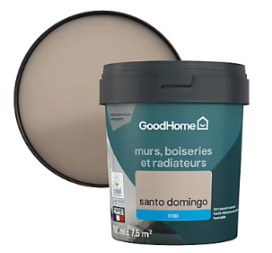 Peinture intérieure couleur murs, boiseries et radiateurs GoodHome mat santo domingo beige 750ml
