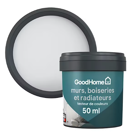 Testeur peinture intérieure couleur GoodHome satin whistler gris 50ml