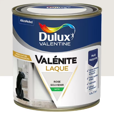 Laque acrylique Valénite Dulux Valentine rose souvenir satin 500ml