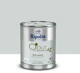 Peinture intérieure Ripolin O'Pur gris souris satin 0,5L