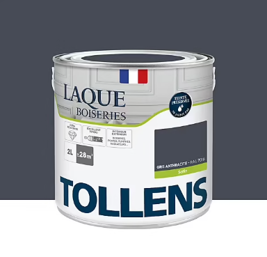 Laque boiseries et métal Tollens RAL 7016 gris anthracite satin 2L