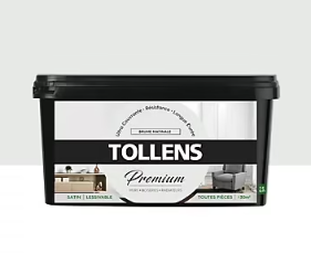 Peinture Tollens premium murs, boiseries et radiateurs brume matinale satin 2,5L