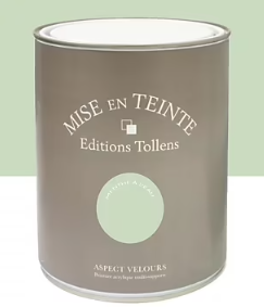 Peinture Tollens Mise en teinte murs, meubles et boiseries vert menthe à l'eau 1L