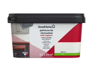 Peinture de rénovation GoodHome multi-supports satin blanc Alberta 2L