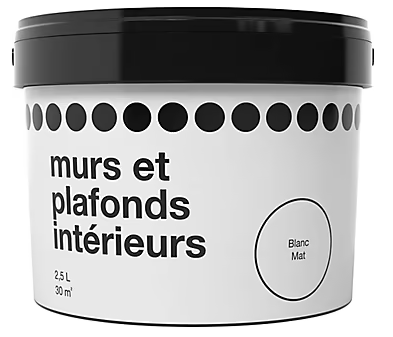 Peinture murs et plafonds blanc mat 2,5L