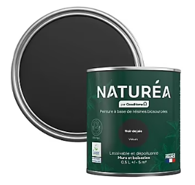 Peinture murs et boiseries Naturéa par GoodHome noir de jais velours 0.5L