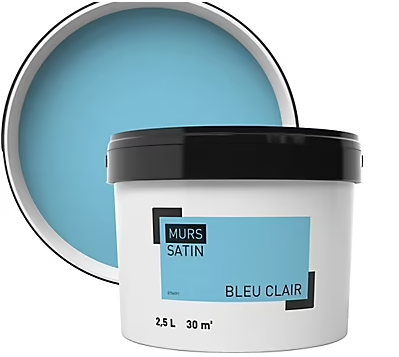 Peinture murale bleu clair satin 2,5L
