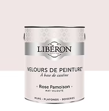 Peinture murs, plafonds et boiseries Velours de peinture rose pamoison Libéron 2,5L
