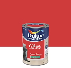 Peinture couleur murs, boiseries et radiateurs Crème de couleur Dulux Valentine rouge design satin 1,25L