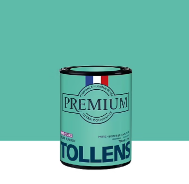 Peinture Tollens premium murs, boiseries et radiateurs bleu turquoise velours 750ml