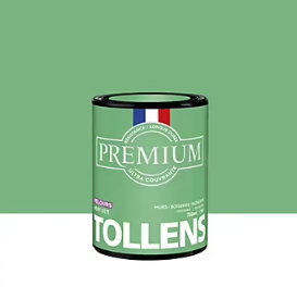 Peinture Tollens premium murs, boiseries et radiateurs vert d'été velours 750ml