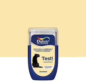 Testeur de peinture Color Resist murs et boiseries Dulux Valentine mat jaune citron 30ml