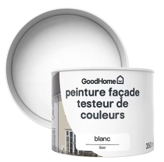 Testeur peinture façade GoodHome Classique blanc pur lisse mat 350ml