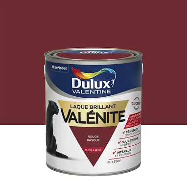 Laque boiseries et métal Valénite Dulux Valentine brillant rouge basque 2L