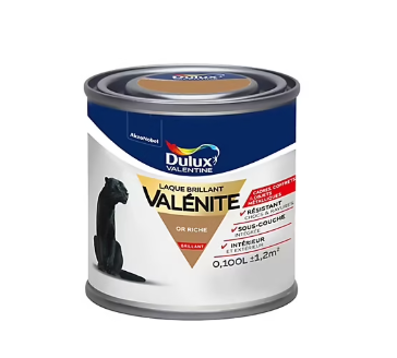 Peinture laque pour boiseries Valénite Dulux Valentine brillant or riche 100ml