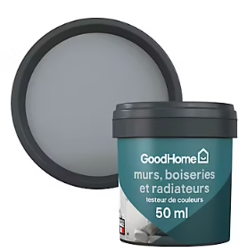 Testeur peinture intérieure couleur GoodHome satin delaware gris 50ml