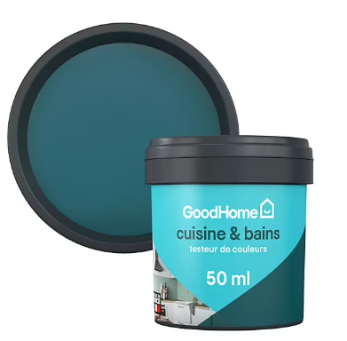 Peinture cuisine et salle de bains GoodHome vert Sainte-Maxime satin 50ml